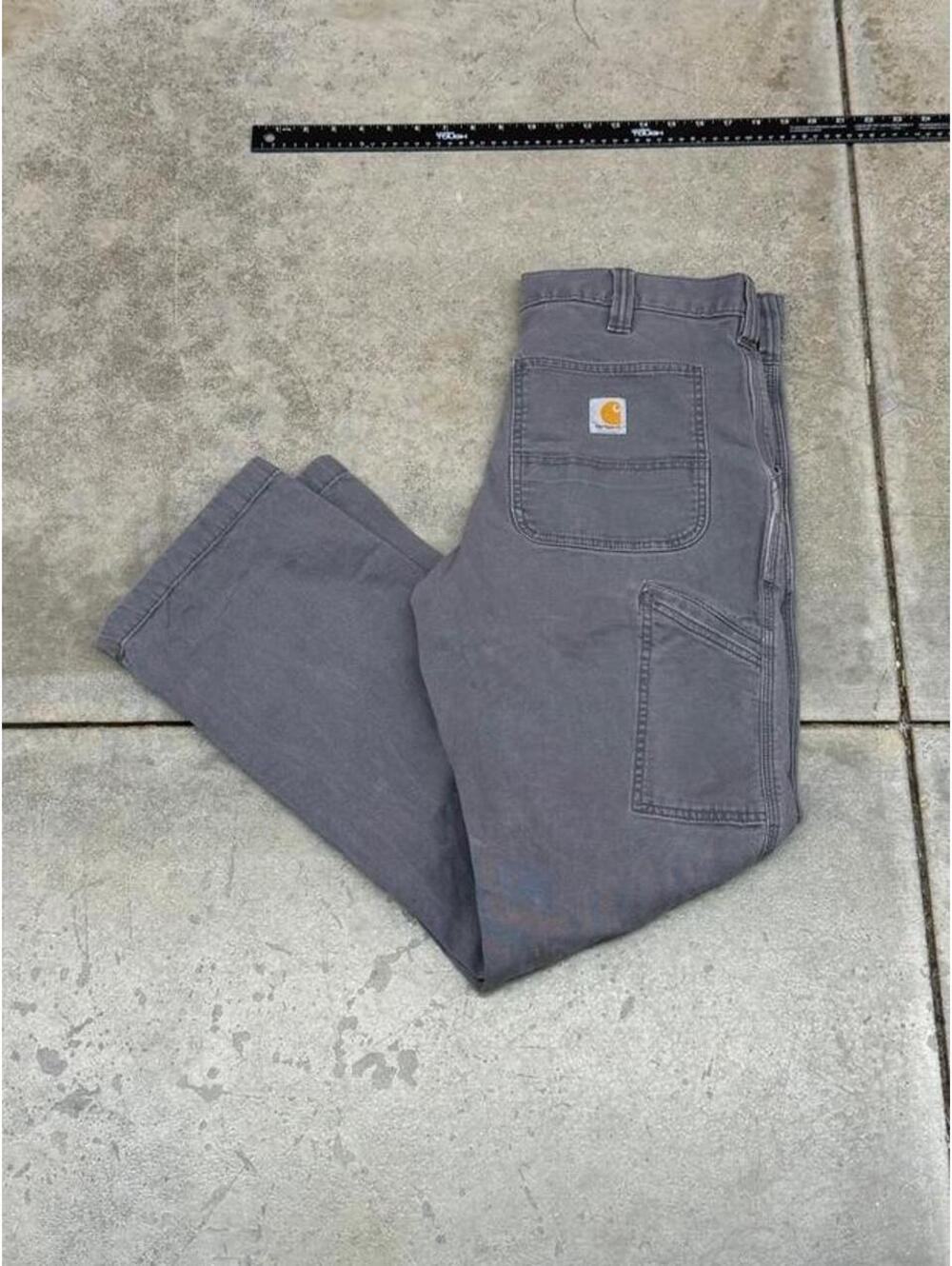 vintage carhartt faded grey relaxed baggy fit cargo pants size 32 x 32